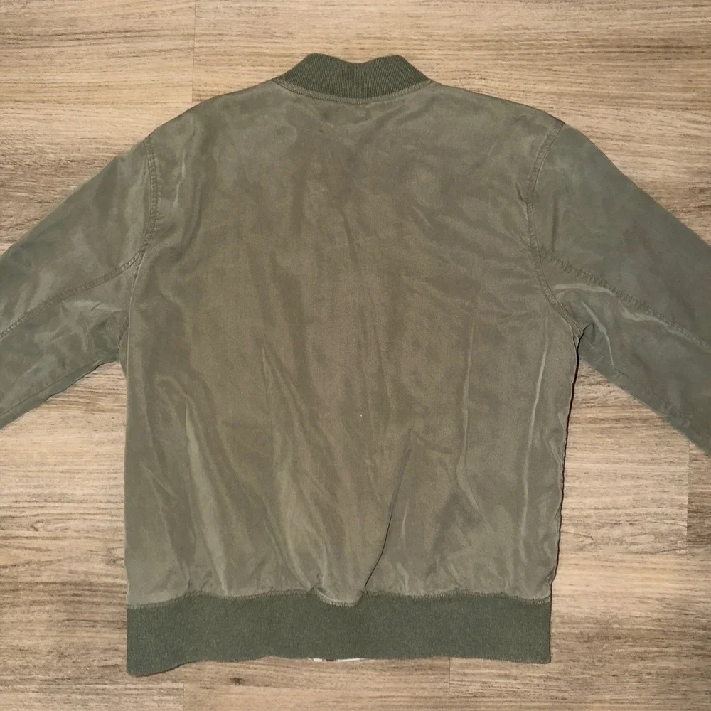 Faherty Reversible Bomber Jacket Olive Palm Print Women's s Medium‎